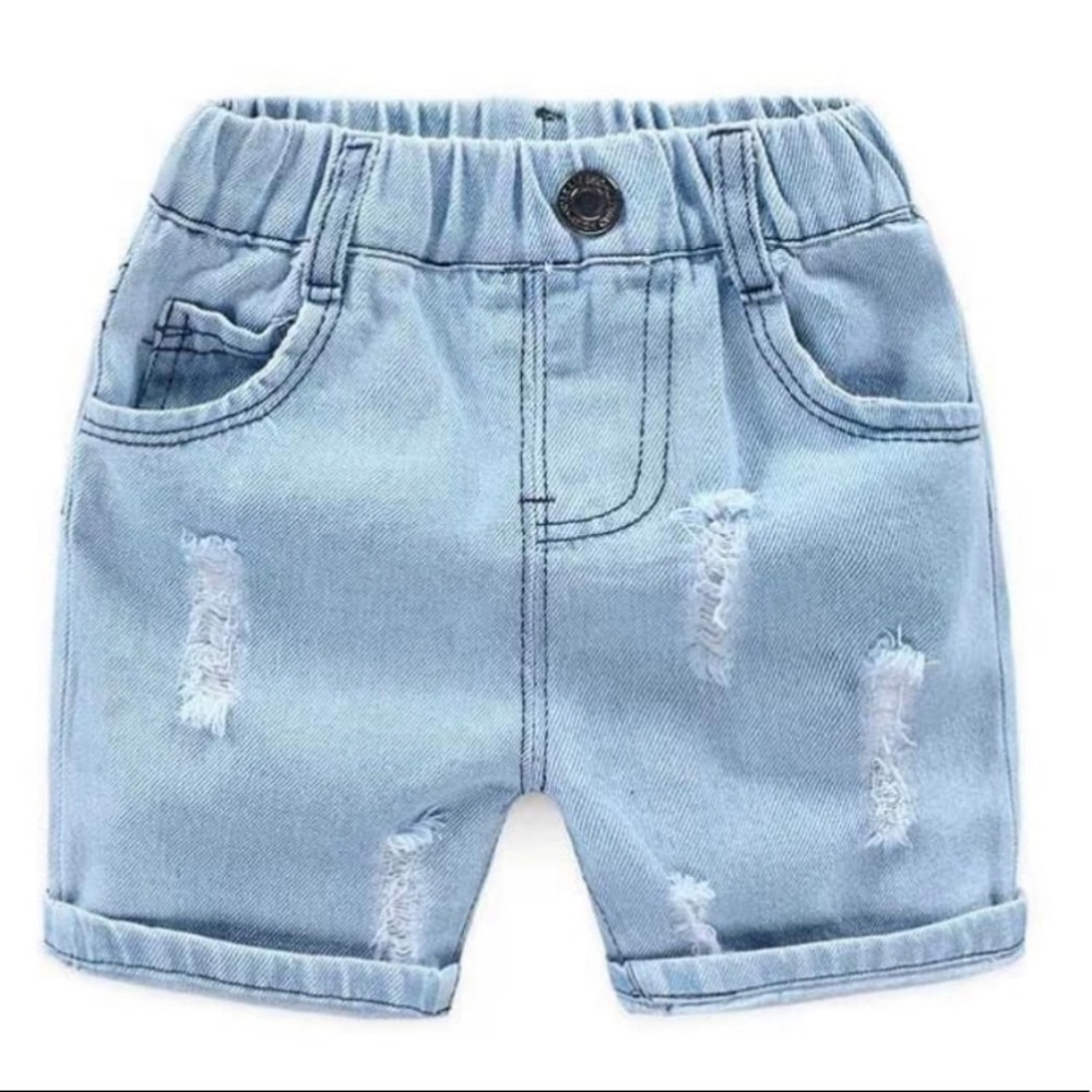 NEW-Distressed Denim Jean Shorts